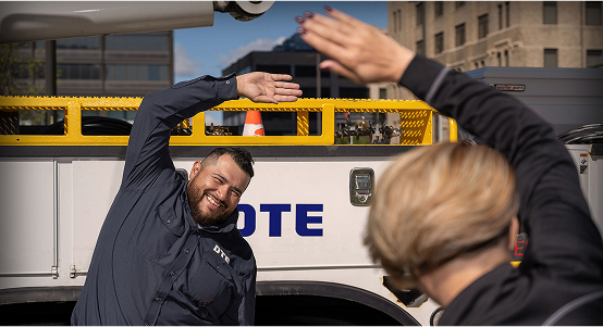 DTE Employees Stretching at work