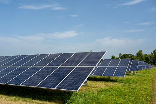 Solar array in field