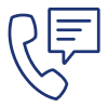 Telephone with bubble text blow out icon