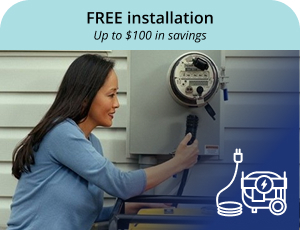 Surge Protection Plus image of woman installing generator to port on the electric meter on her home